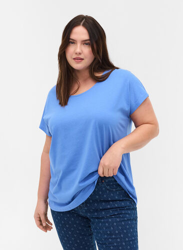 T-shirt en mélange coton, Ultramarine, Model image number 0
