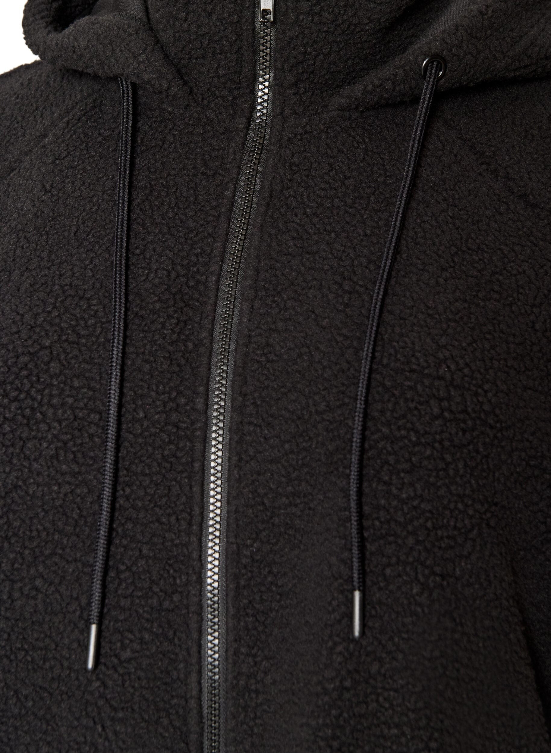 ZizziVeste teddy &agrave; capuche zipp&eacute;e, Noir, Packshot image number 2