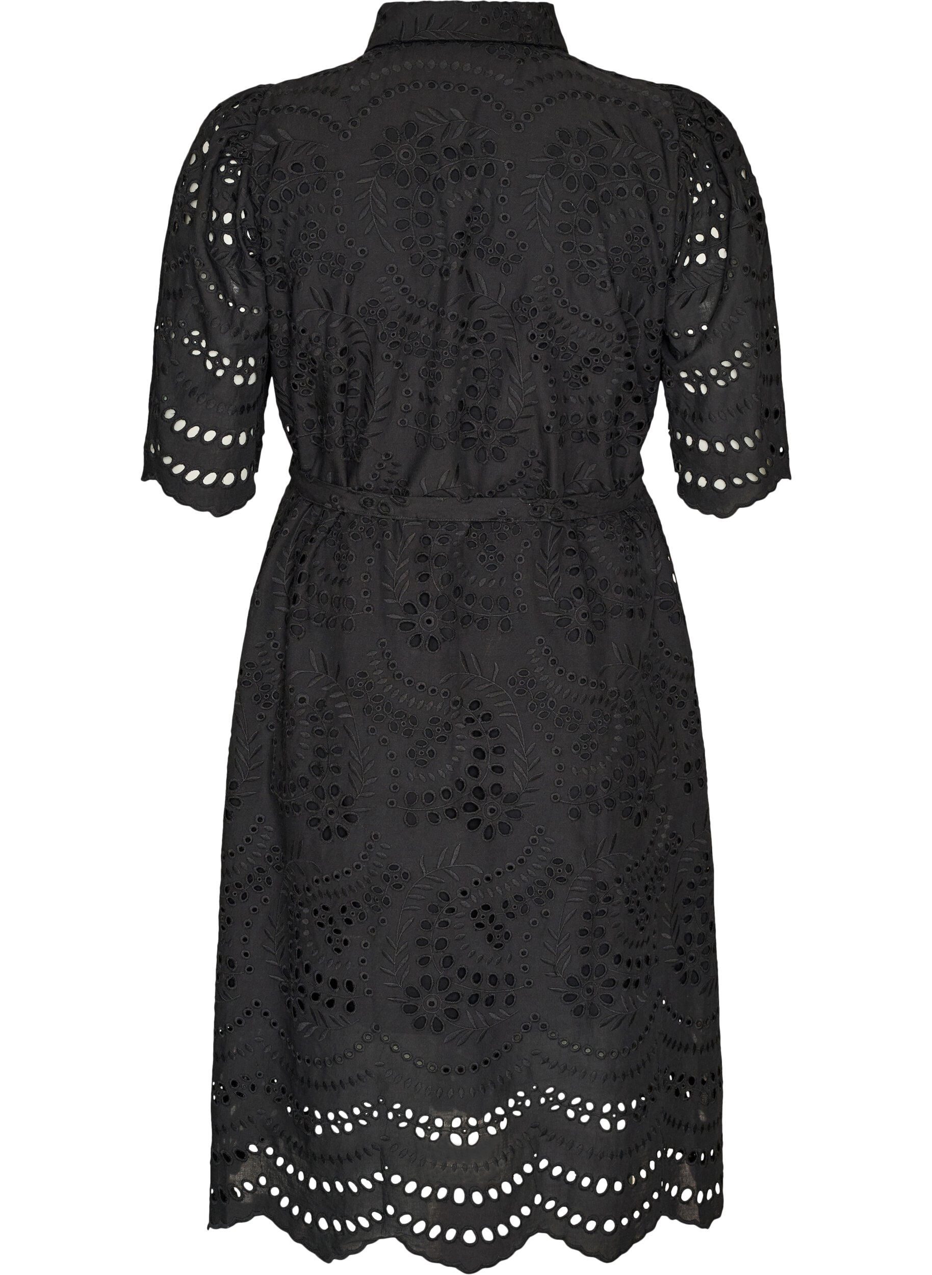 ZizziRobe chemise en broderie anglaise avec une ceinture &agrave; nouer, Noir, Packshot image number 1