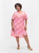 Robe portefeuille en viscose à carreaux , Pink Check, Model image number 3