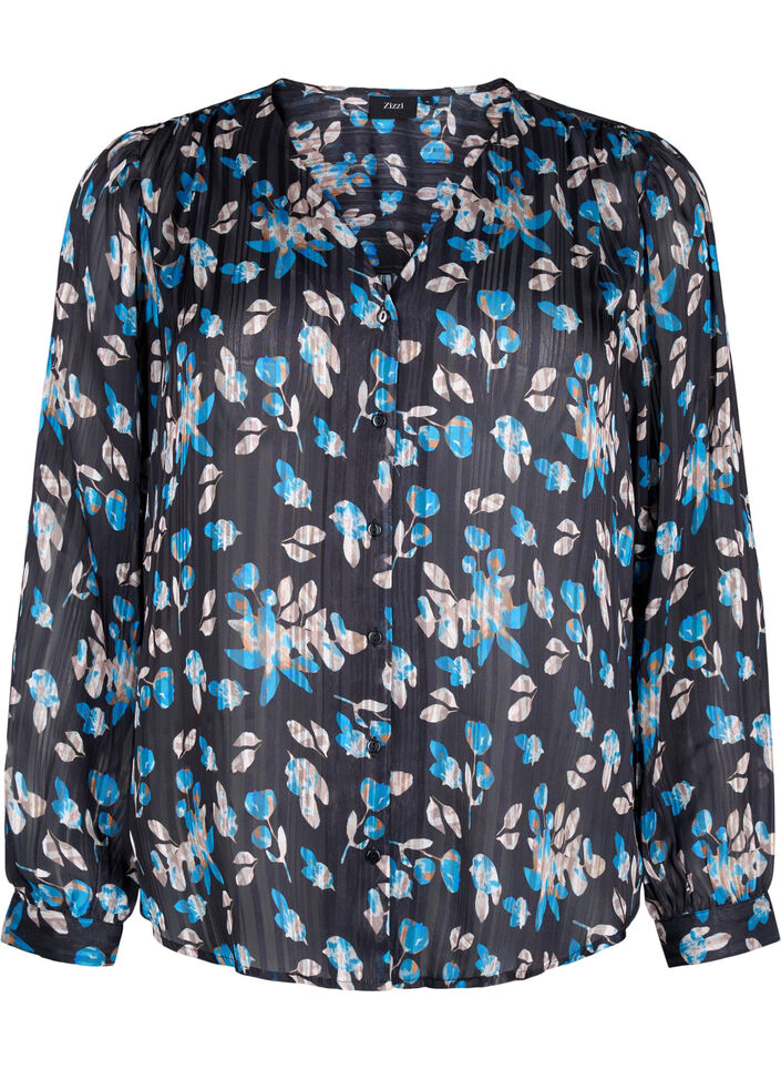 Chemise à manches longues disposant de boutons, Noir, Packshot image number 0