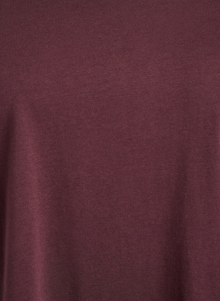 T-shirt &agrave; manches courtes en m&eacute;lange de coton, Bordeaux fonc&eacute;, Packshot image number 2