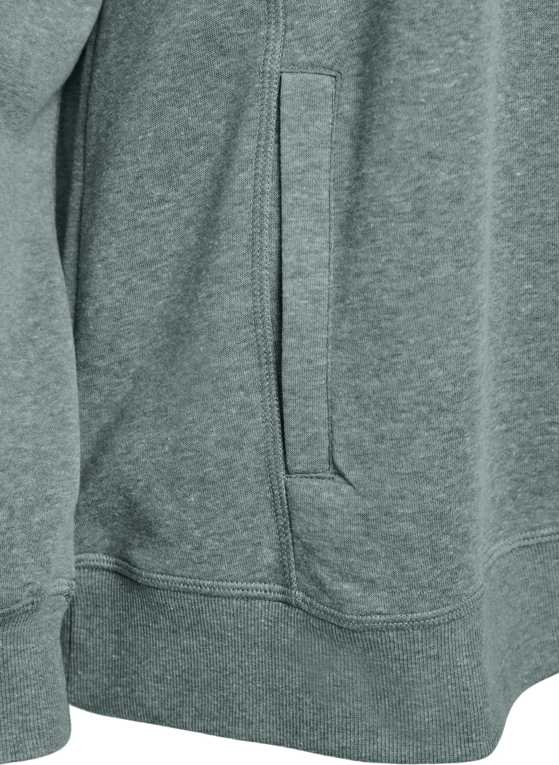 ZizziSweat &agrave; col montant et poches, Vert, Packshot image number 3