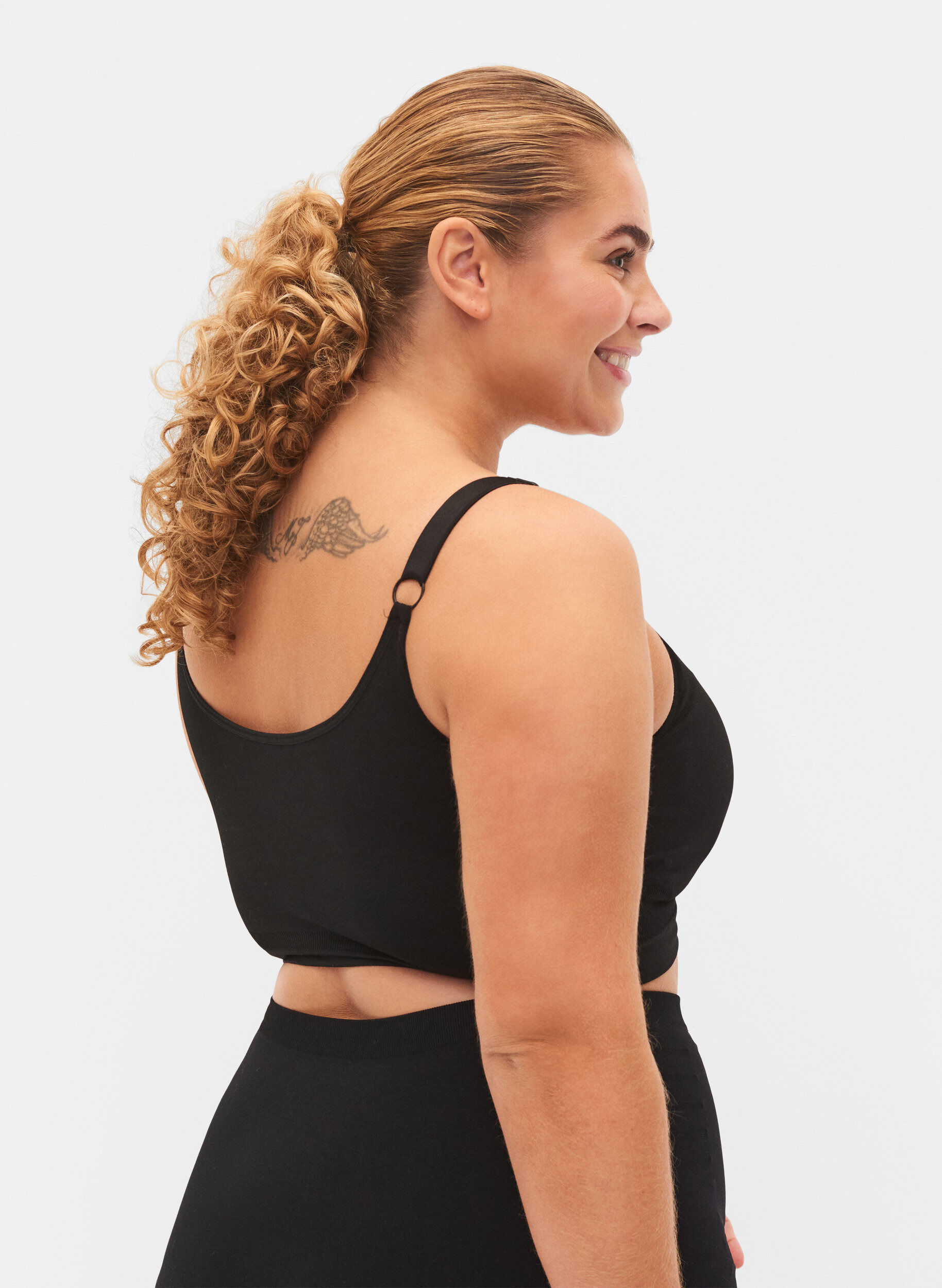 Zizzi Soutien-gorge sans coutures avec doublure, Black, Model image number 1
