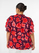 Blouse florale en viscose avec manches &agrave; volants, Violet, Model image number 2