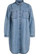 Robe en jean avec imprimé cerises et poches poitrine, Bleu Clair, Packshot image number 0