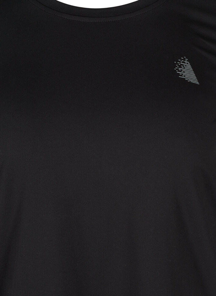 Blouse d'entra&icirc;nement &agrave; manches 3/4, Noir, Packshot image number 2