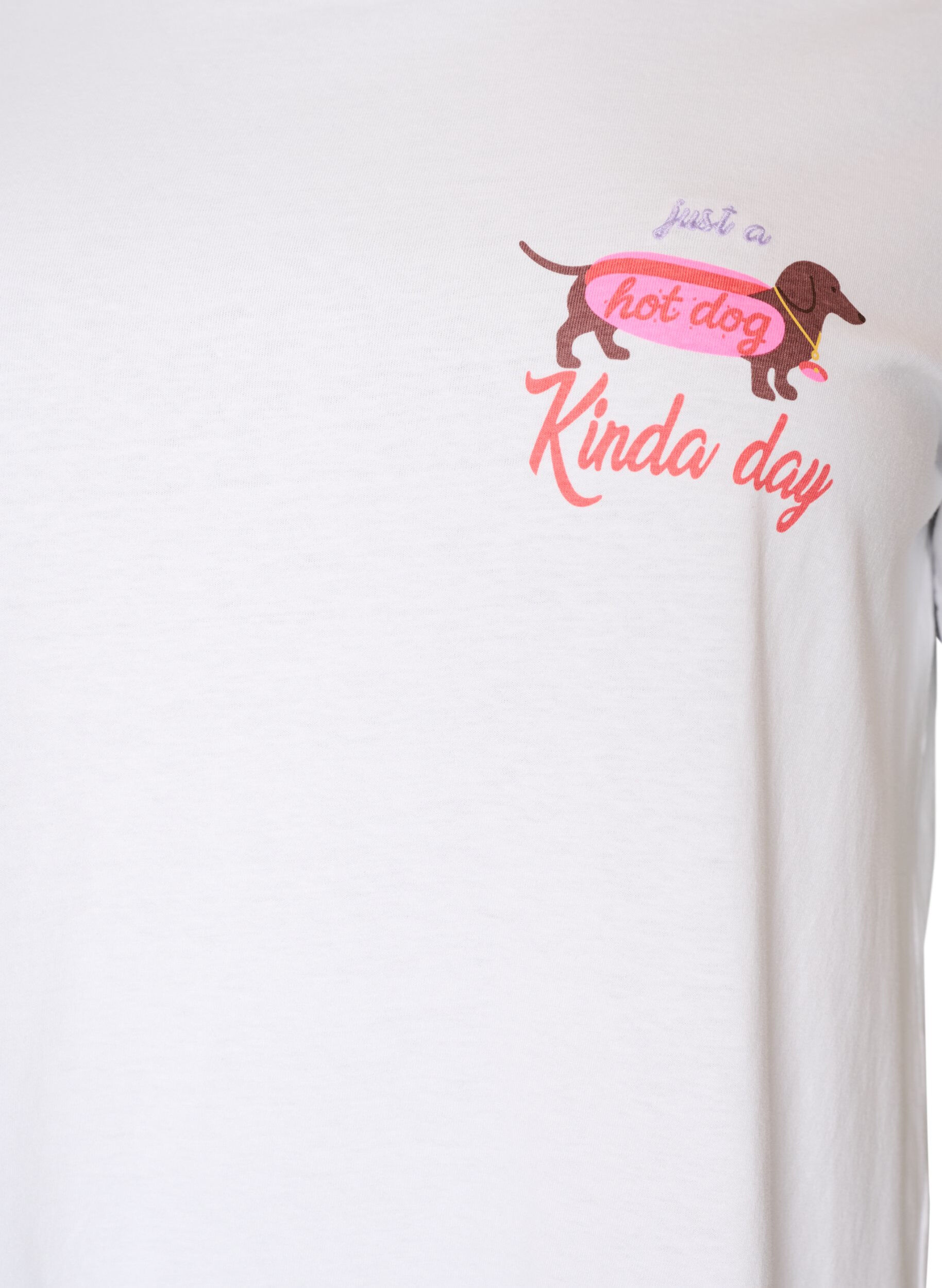 ZizziT-shirt en coton avec imprim&eacute; sur la poitrine, Blanc, Packshot image number 2