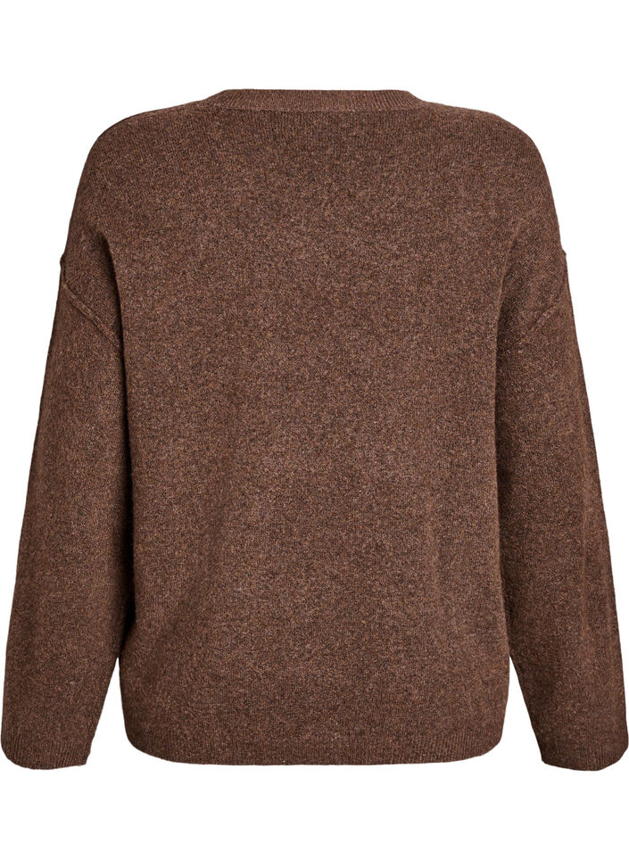 Pull ample en maille avec coutures apparentes, Marron, Packshot image number 1