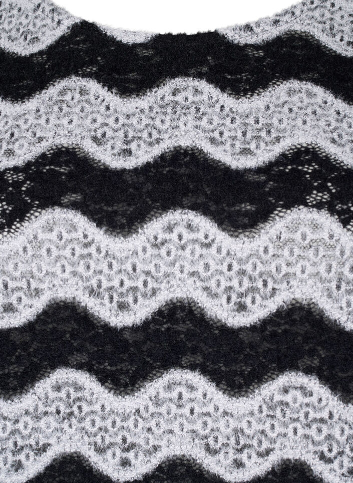 Chemisier en tricot avec un motif de vague, Black Stripe, Packshot image number 2