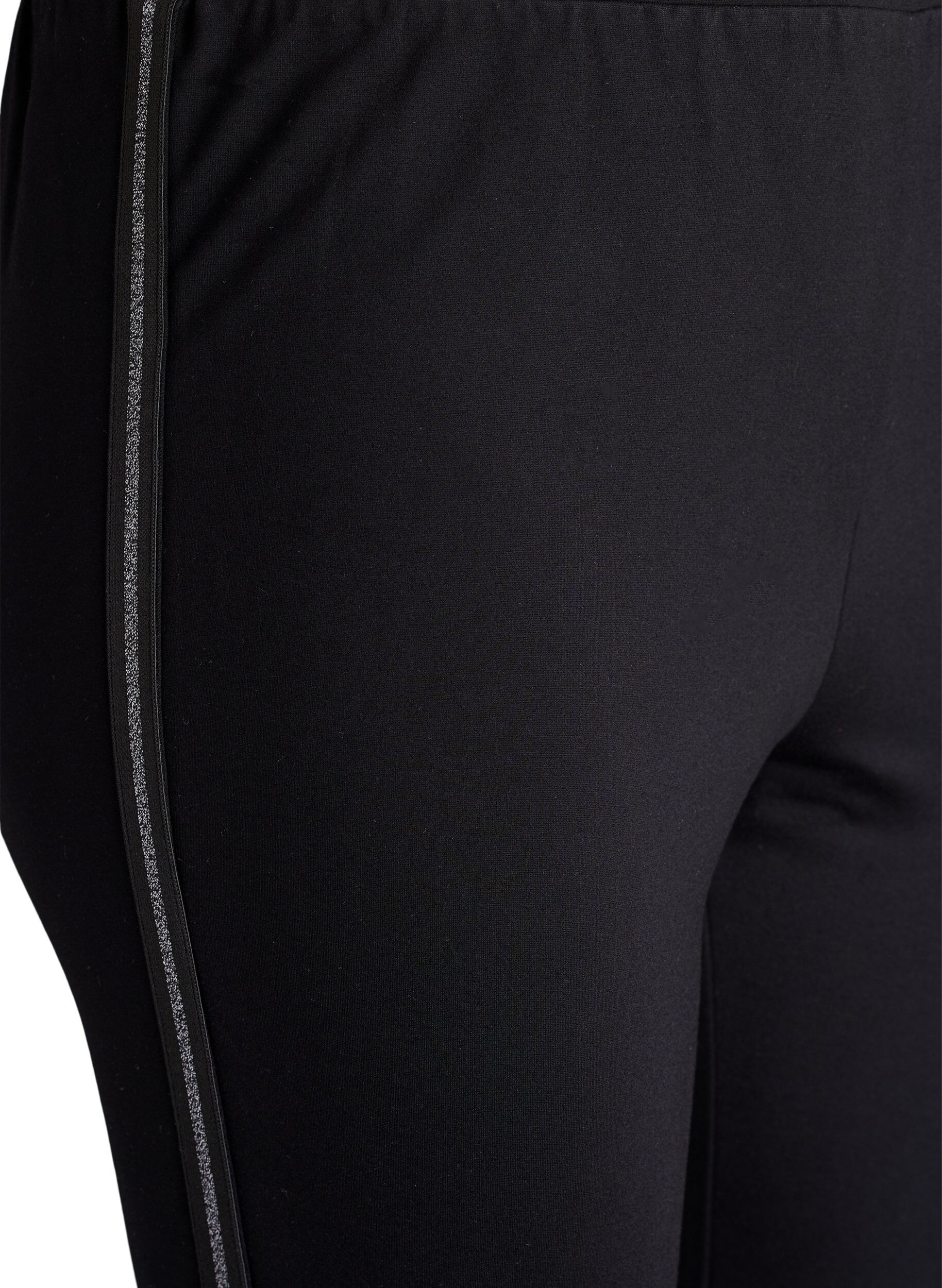 Zizzi Legging avec bande paillet&eacute;e et fentes, Noir, Packshot image number 2