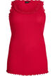 Haut avec bordure en dentelle, Rouge, Packshot image number 0