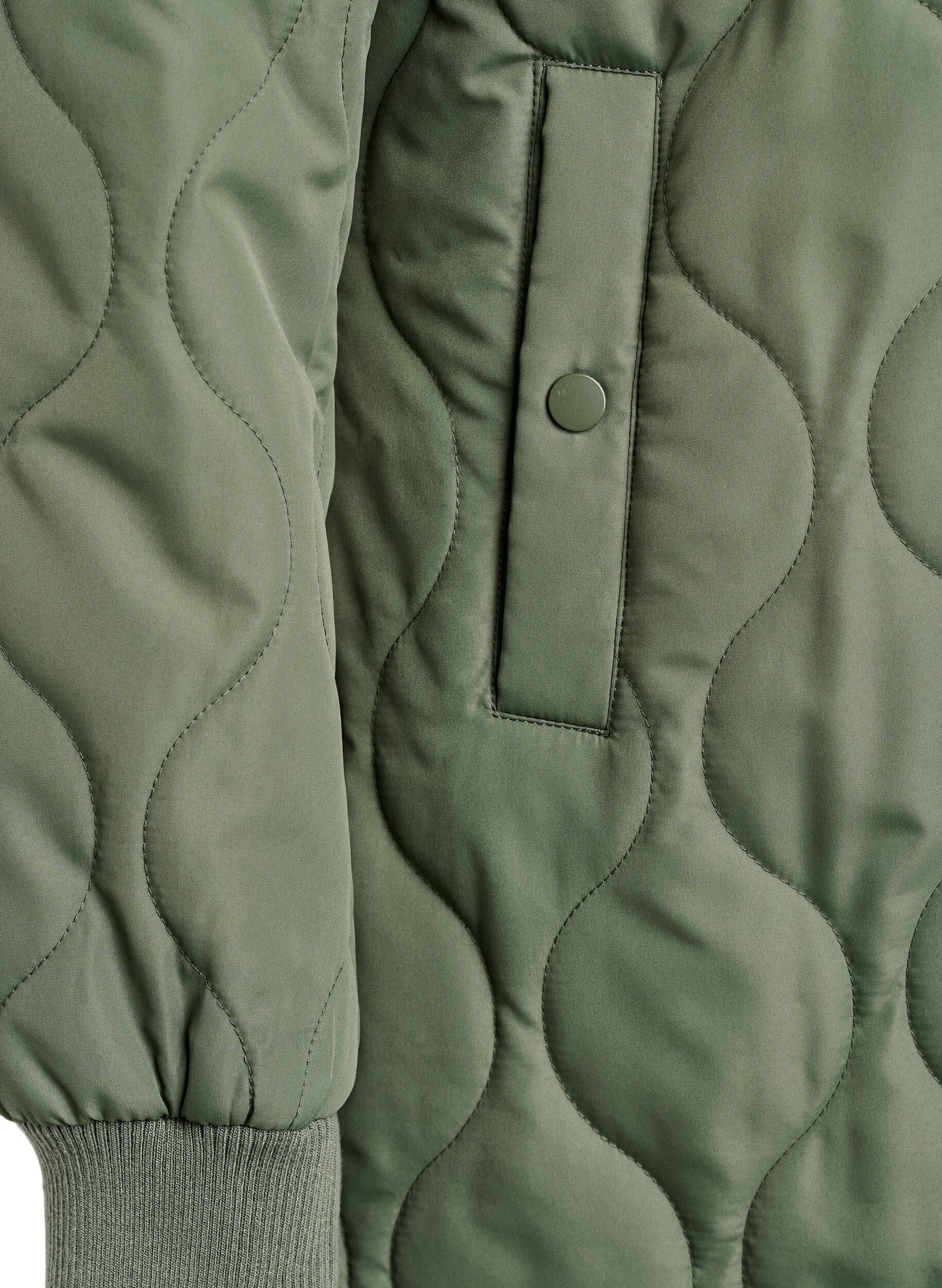 Zizzi Veste matelass&eacute;e mi-longue avec capuche, Vert, Packshot image number 3