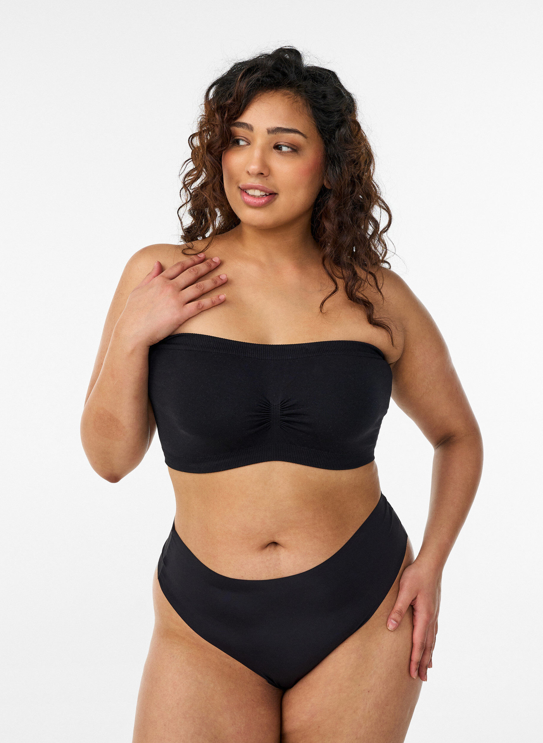 ZizziSoutien-gorge bandeau, Noir, Model image number 1