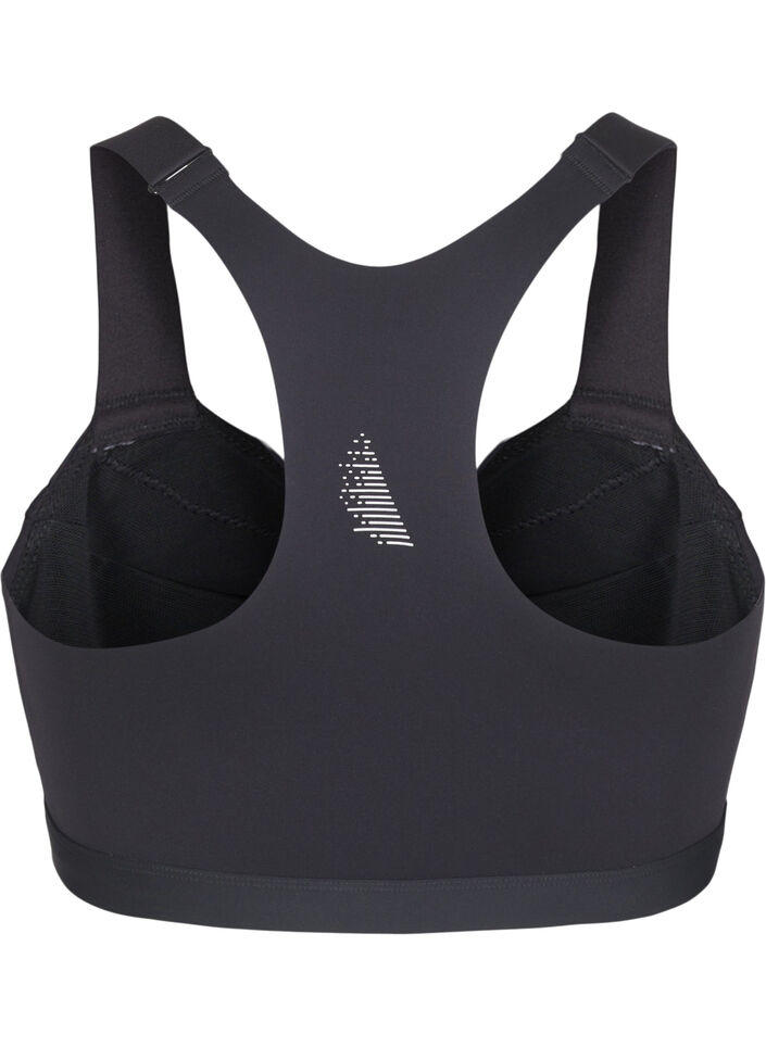 Brassi&egrave;re de sport avec fermeture sur le devant et maintien &eacute;lev&eacute;, Noir, Packshot image number 1