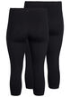 FLASH - 2-pack leggings 3/4 en coton, Noir, Packshot image number 1