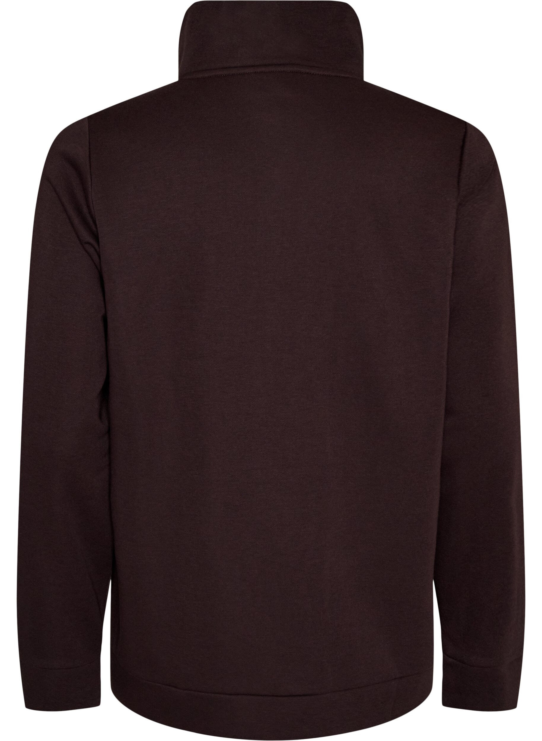 ZizziSweat-shirt avec col montant et fermeture zipp&eacute;e, Marron, Packshot image number 1