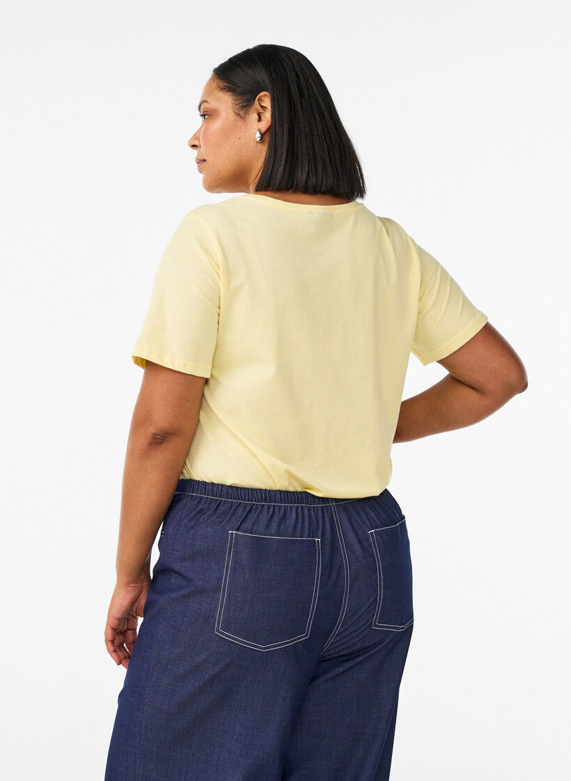 T-shirt imprim&eacute;, Jaune, Model image number 2