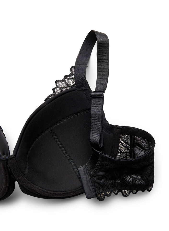 Soutien-gorge rembourré en dentelle, Noir, Packshot image number 3