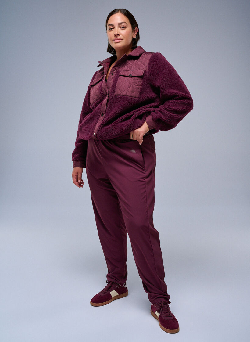 Pantalon d&rsquo;entra&icirc;nement l&eacute;ger dot&eacute; de poches, Bordeaux, Image image number 0