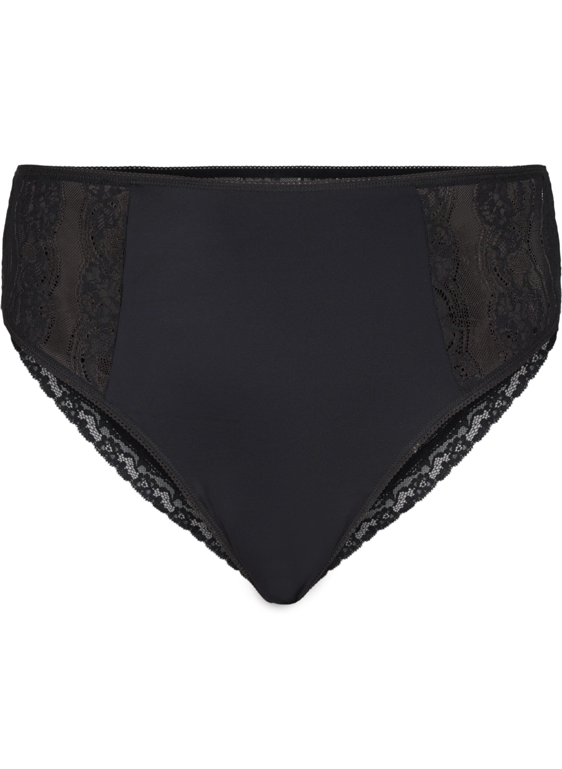 Zizzi Culotte br&eacute;silienne en dentelle microfibre, Black, Packshot image number 0