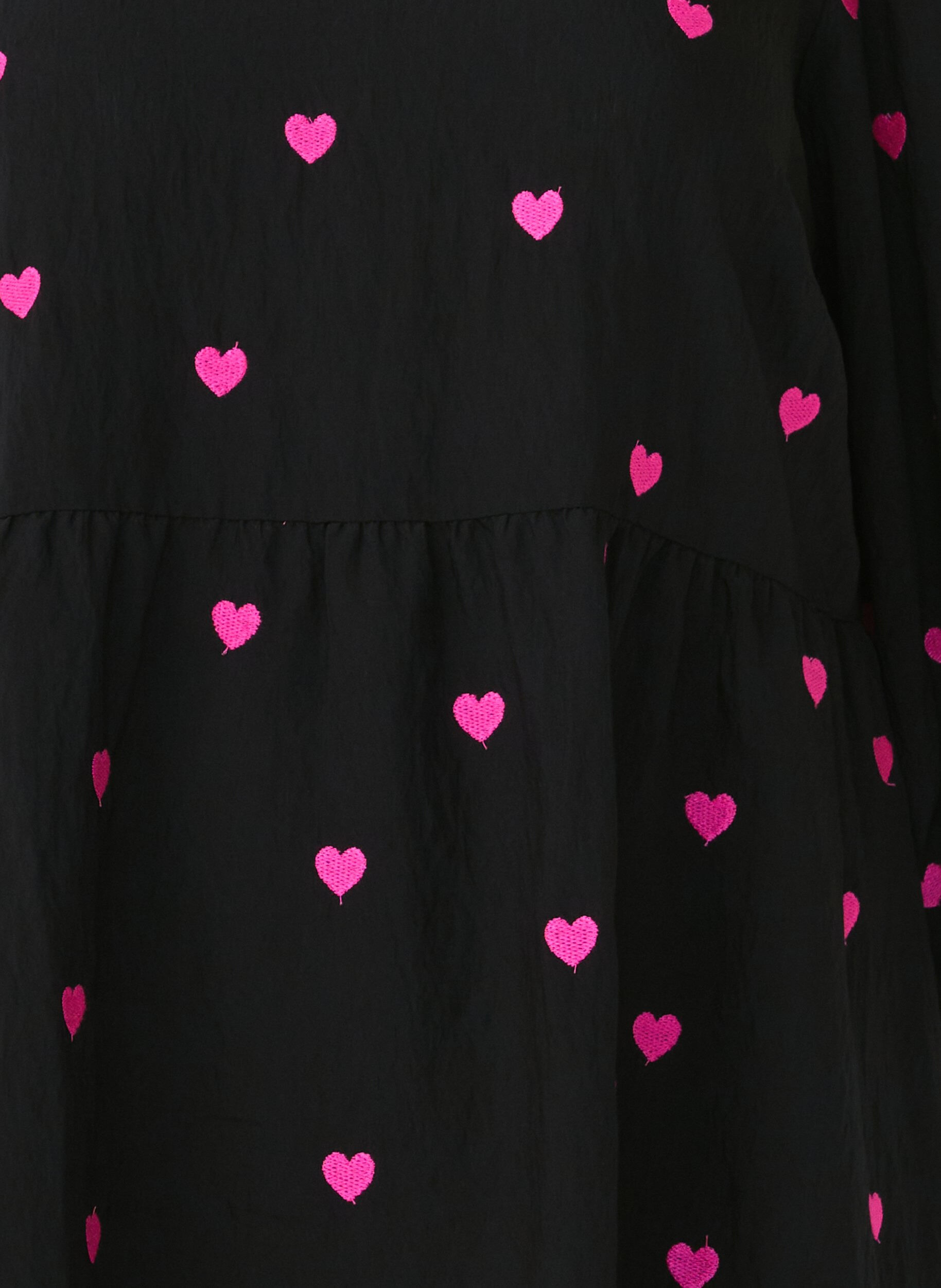 Zizzi Tunique &agrave; c&oelig;urs et manches 3/4, Black Emb. Heart, Packshot image number 2