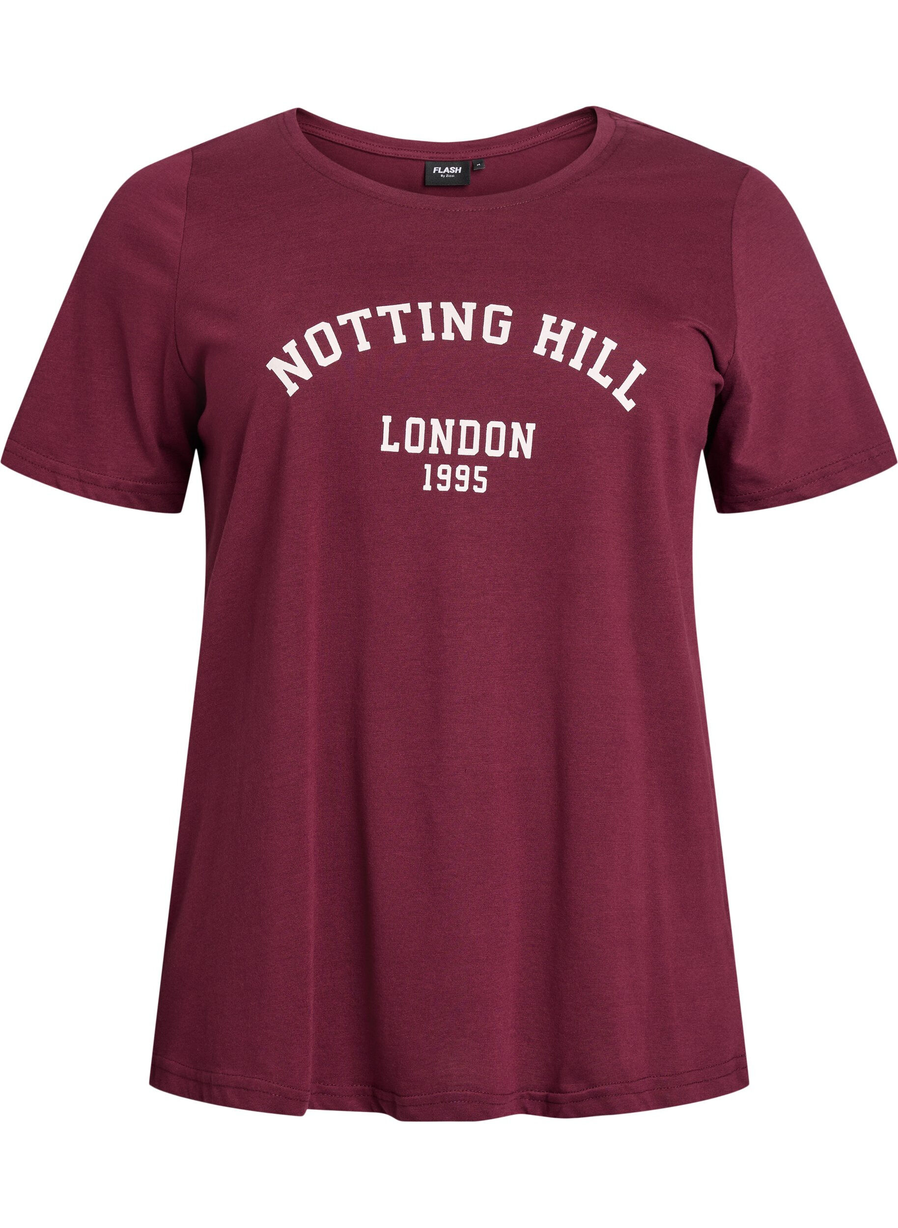 Zizzi T-shirt imprim&eacute;, Bordeaux, Packshot image number 0
