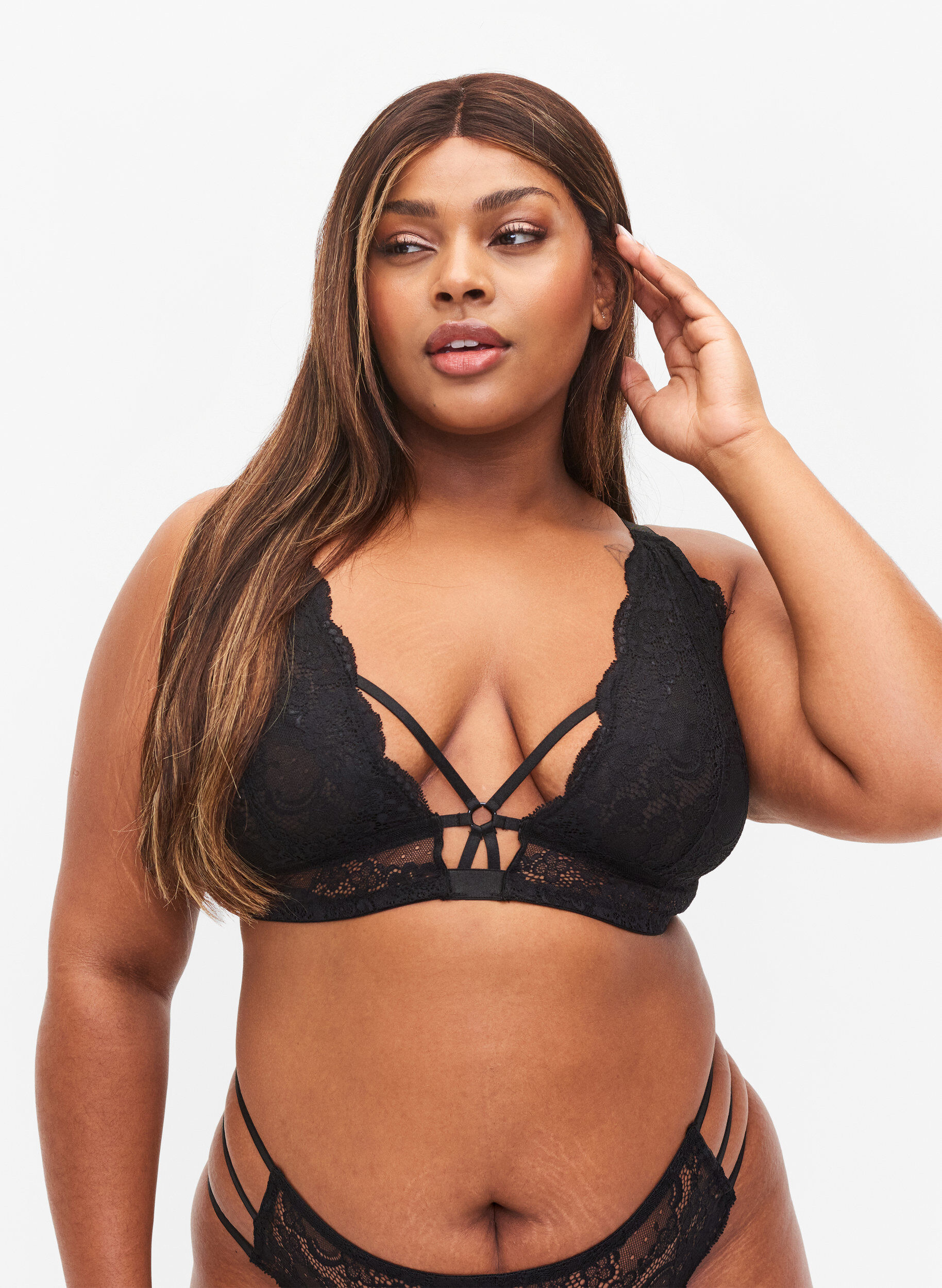 Zizzi Soutien-gorge en dentelle, Black, Model image number 0