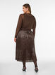 Jupe midi coupe &eacute;vas&eacute;e &agrave; sequins, Marron, Model image number 1