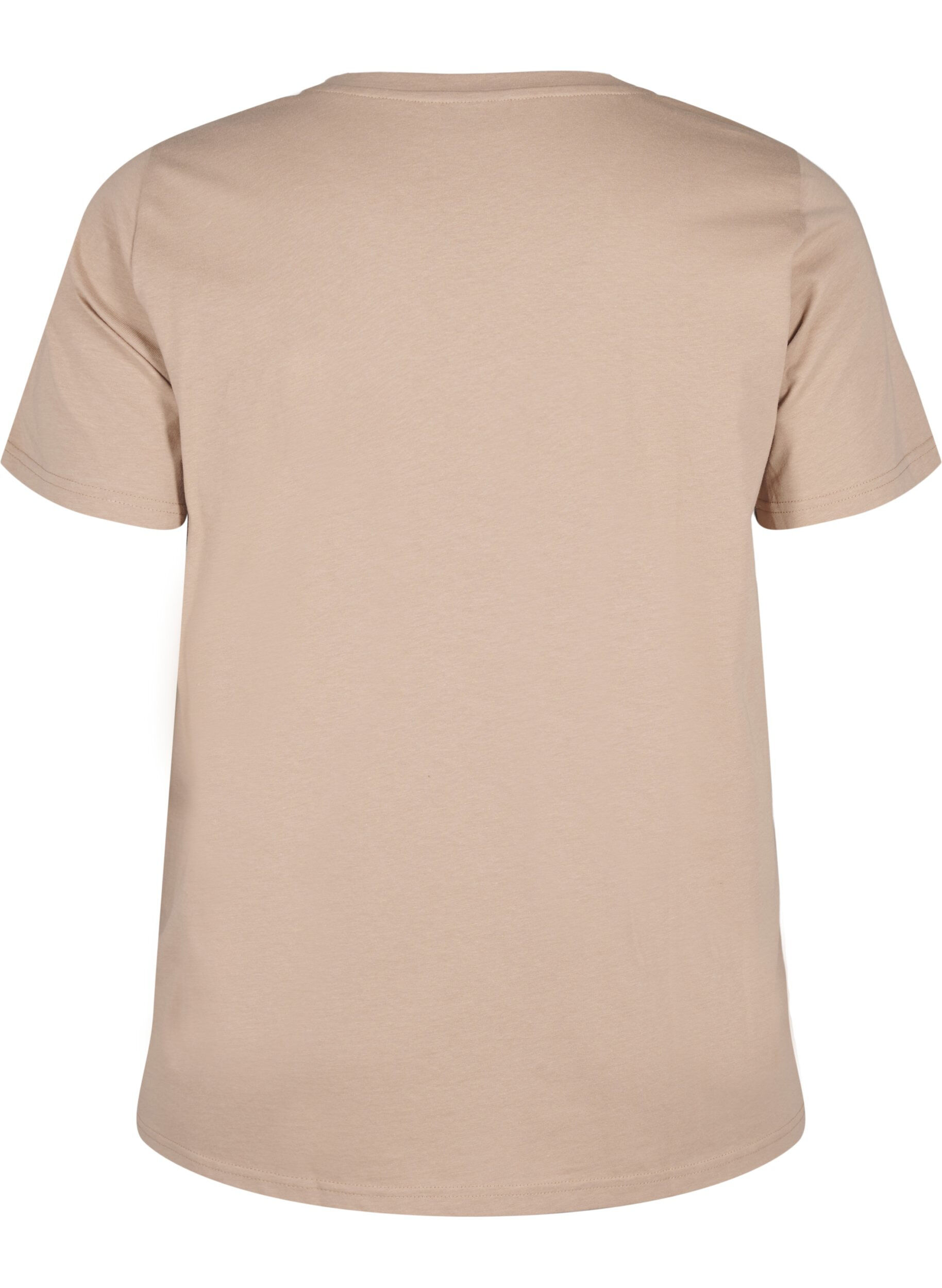 Zizzi T-shirt en coton avec impression, S. Mink w. Flower, Packshot image number 1