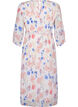 Robe plissée florale avec cordon de serrage, White/Blue Floral, Packshot image number 1