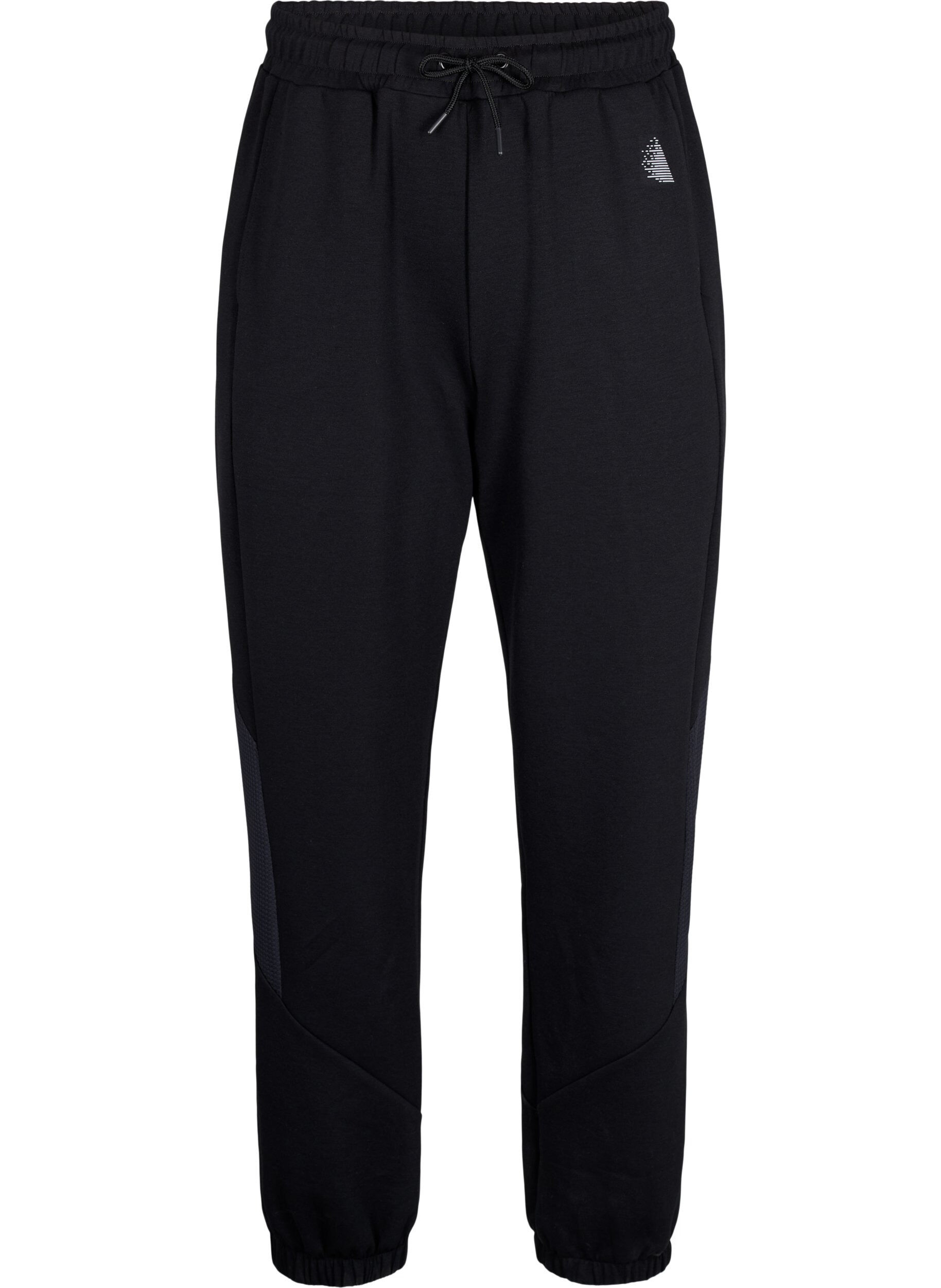 Zizzi Pantalons de surv&ecirc;tement avec d&eacute;tail textur&eacute;, Black, Packshot image number 0