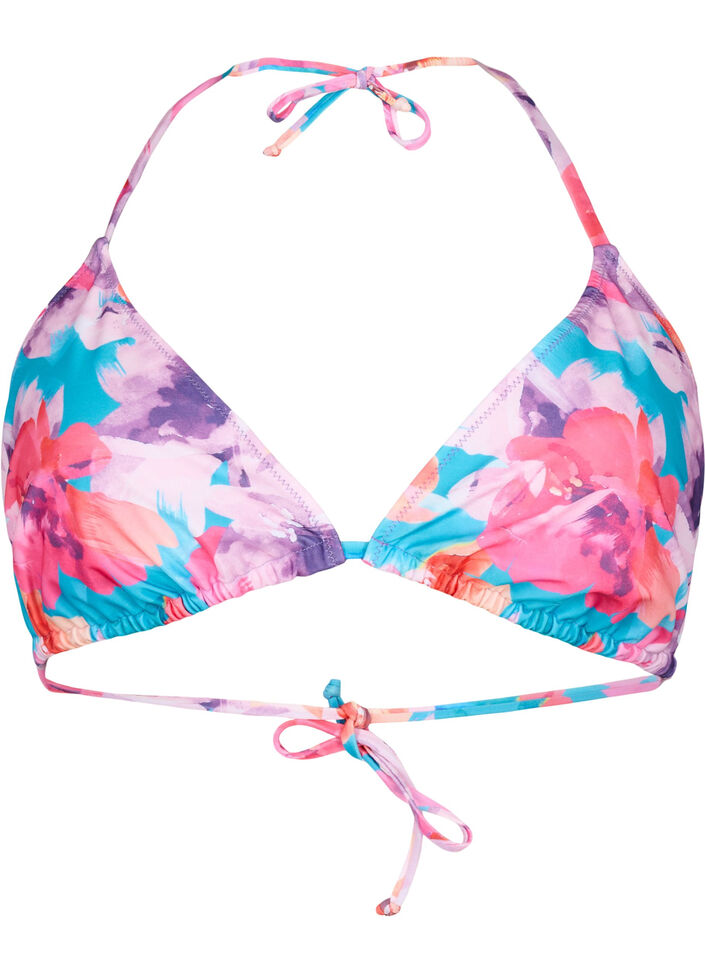 Soutien-gorge bikini triangle avec imprimé, Rose, Packshot image number 0