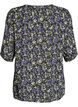 Blouse imprim&eacute;e en viscose avec fermeture boutonn&eacute;e, Noir, Packshot image number 1