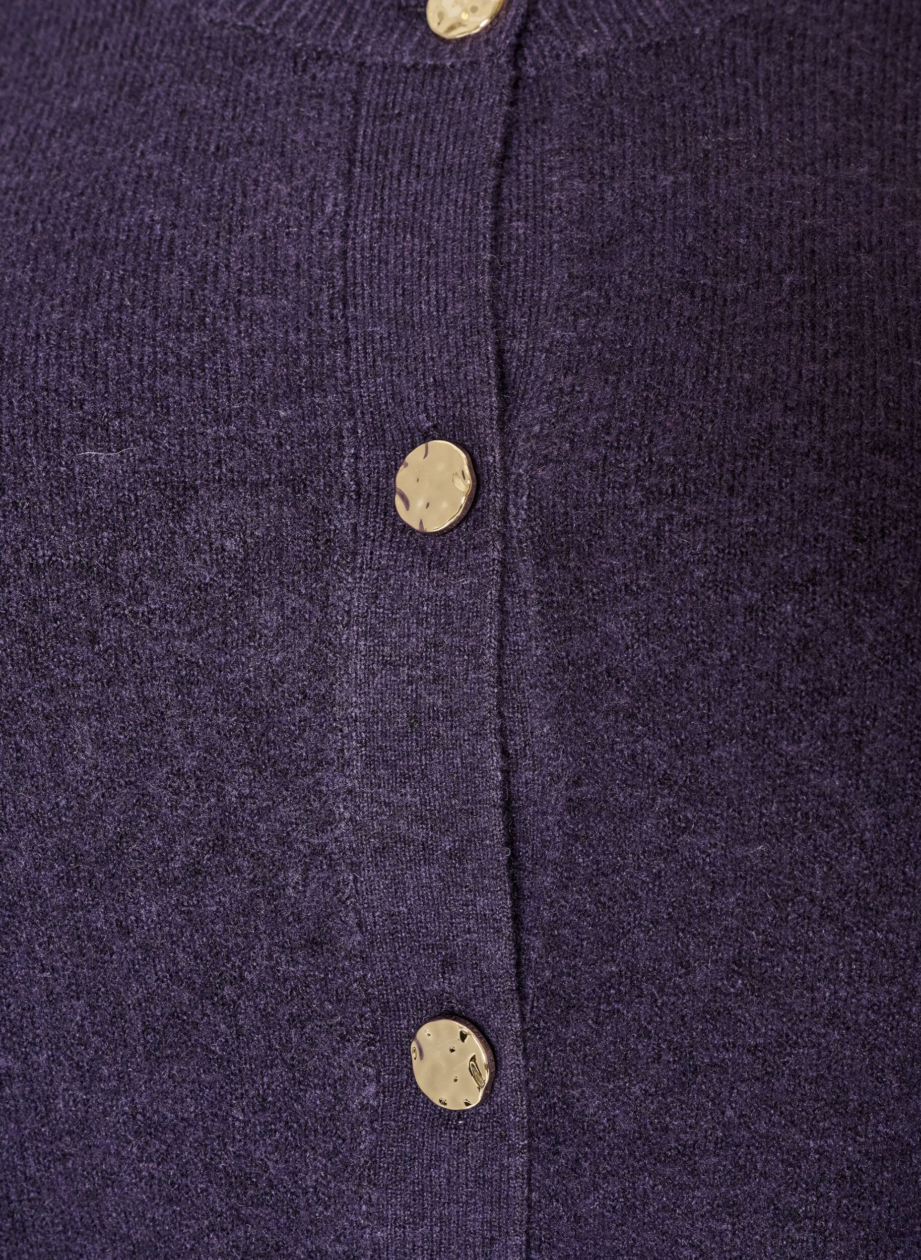 ZizziCardigan en maille douce avec boutons dor&eacute;s, Violet, Packshot image number 2