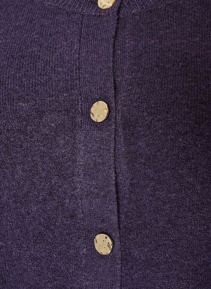 Cardigan en maille douce avec boutons dor&eacute;s, Violet, Packshot image number 2