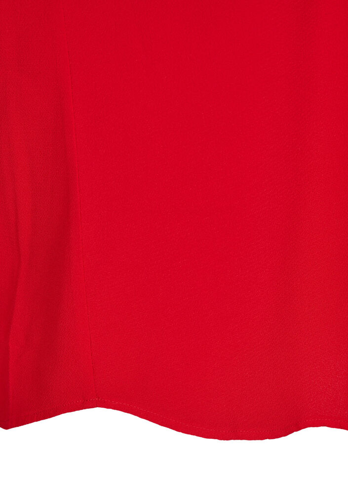 Chemisier &agrave; manches courtes et encolure ronde, Rouge, Packshot image number 3