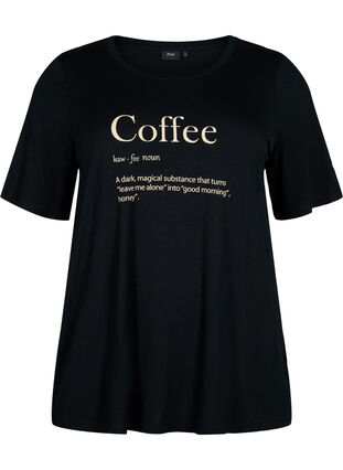 T-shirt de nuit à manches courtes en viscose, Black Coffee, Packshot image number 0