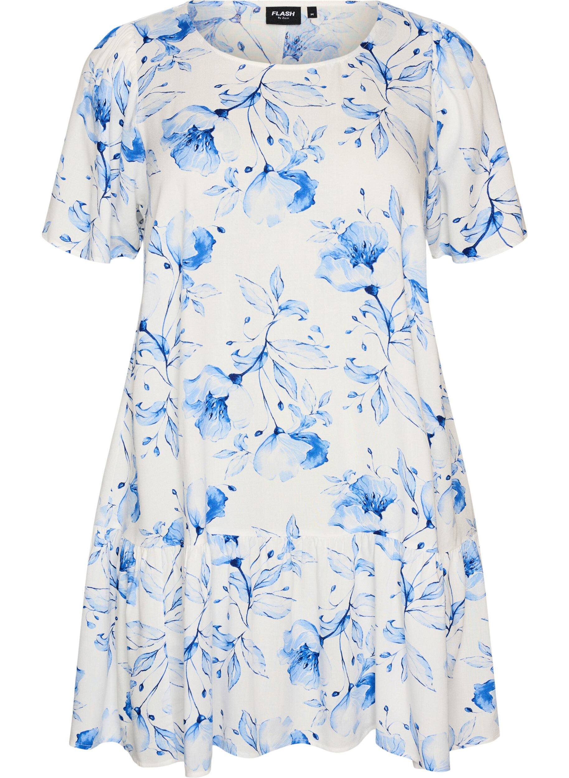 ZizziRobe en viscose avec d&eacute;coupe, Blanc, Packshot image number 0