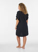 Chemise de nuit en coton bio avec manches &agrave; volants, Noir, Model image number 2
