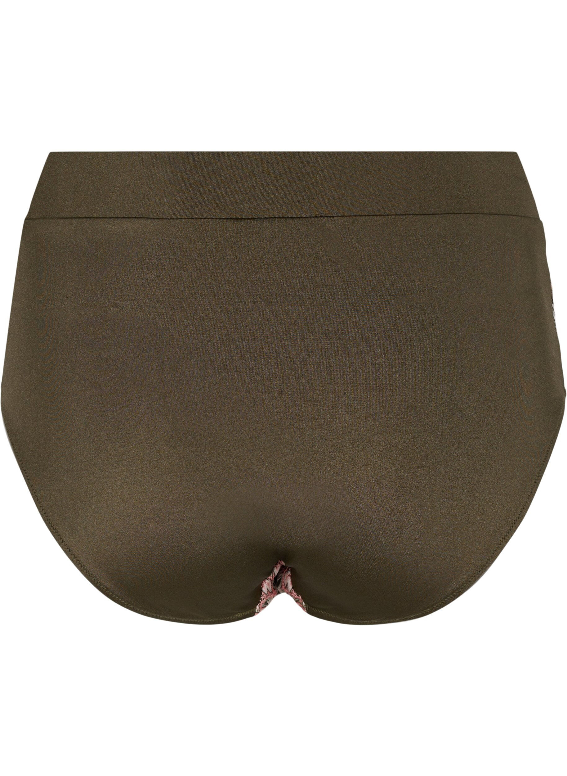 Zizzi Culotte de bikini &agrave; motifs avec taille haute, Beech AOP, Packshot image number 1