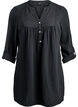 Tunique en mousseline de coton avec broderie anglaise, Noir, Packshot image number 0
