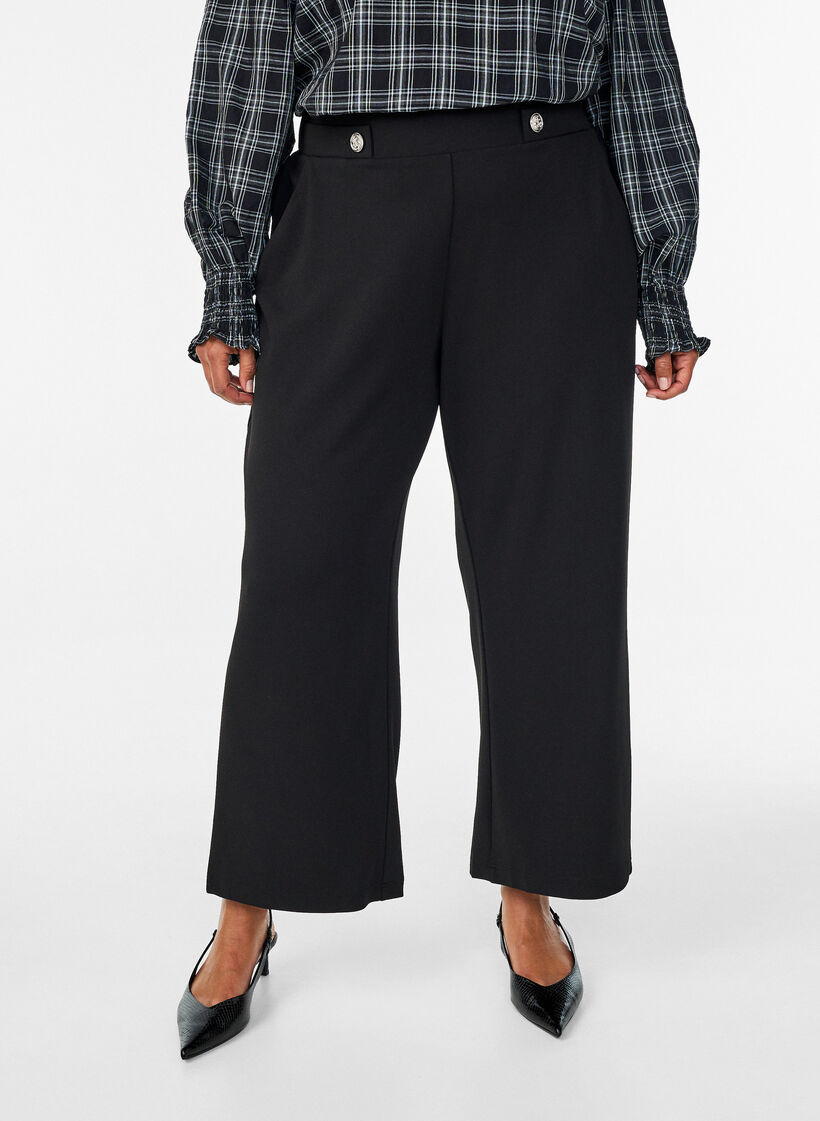 Pantalon ample avec poches, Noir, Model image number 2