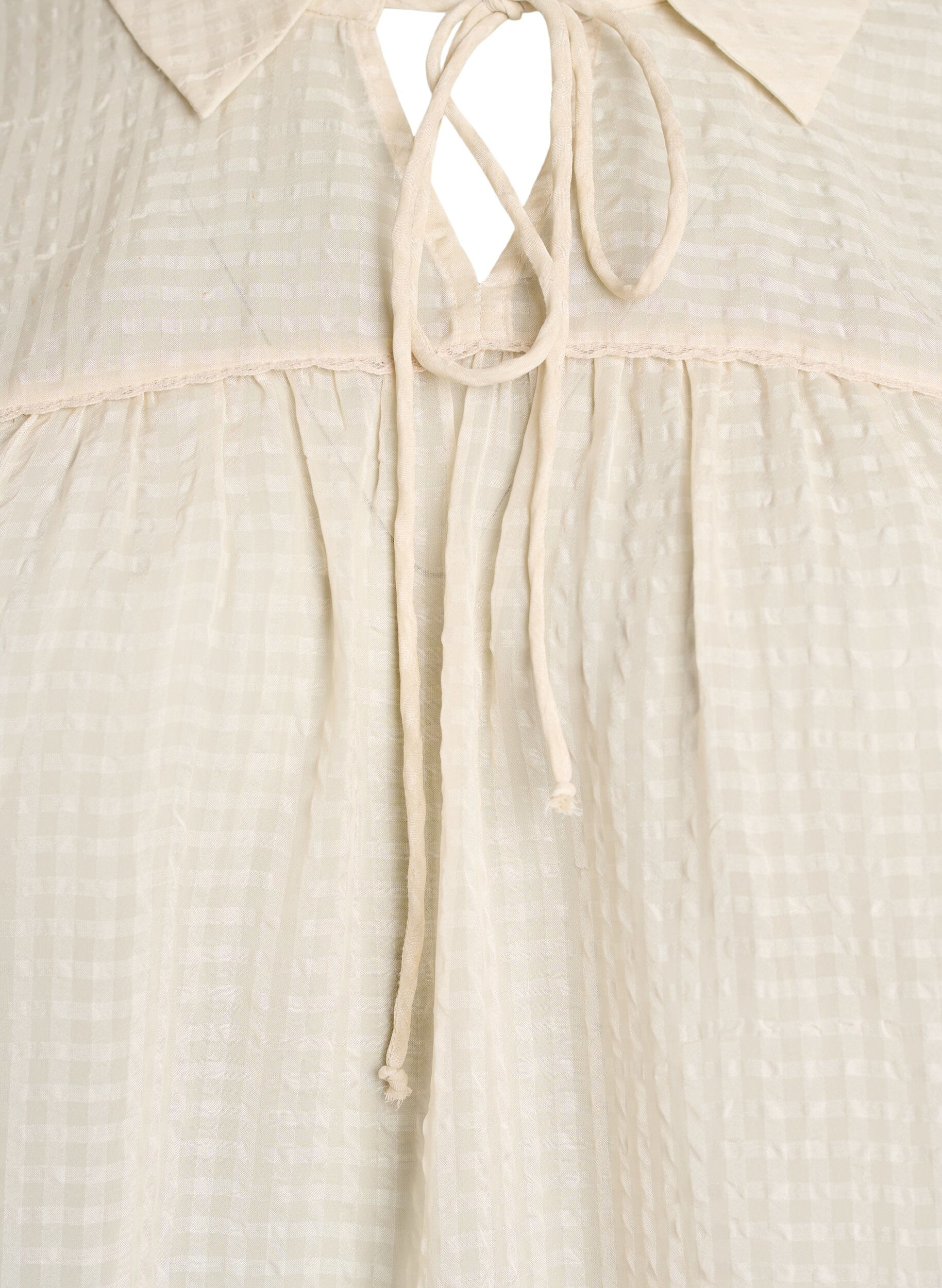 ZizziBlouse en seersucker avec lien &agrave; nouer, Beige, Packshot image number 2