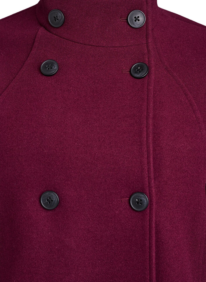 Manteau court à la coupe évasée, Bordeaux foncé, Packshot image number 2