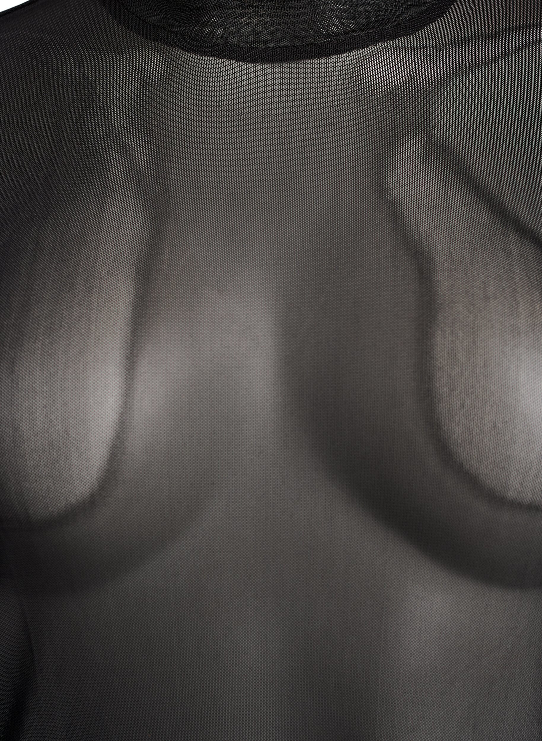 Zizzi Chemisier en maille ajust&eacute;e &agrave; manches longues, Noir, Packshot image number 2