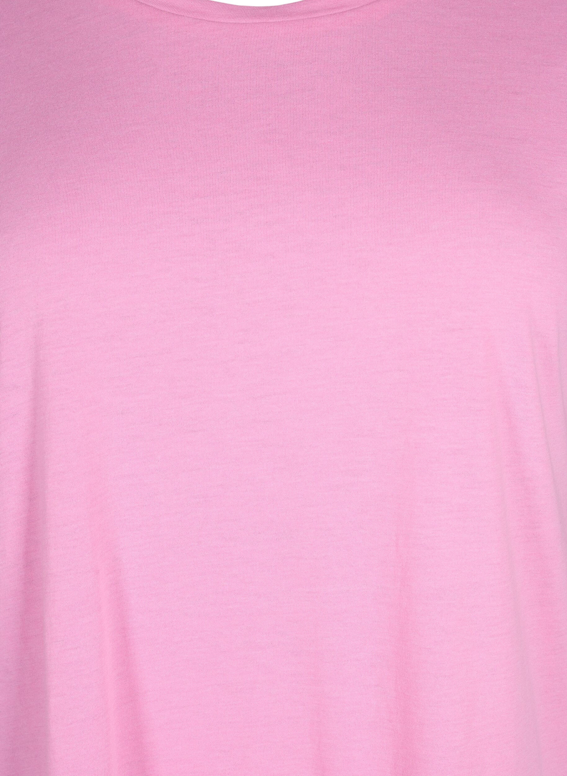 Zizzi T-shirt &agrave; manches courtes en m&eacute;lange de coton, Rose, Packshot image number 2