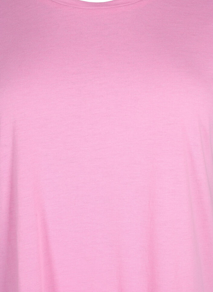 T-shirt &agrave; manches courtes en m&eacute;lange de coton, Rose, Packshot image number 2