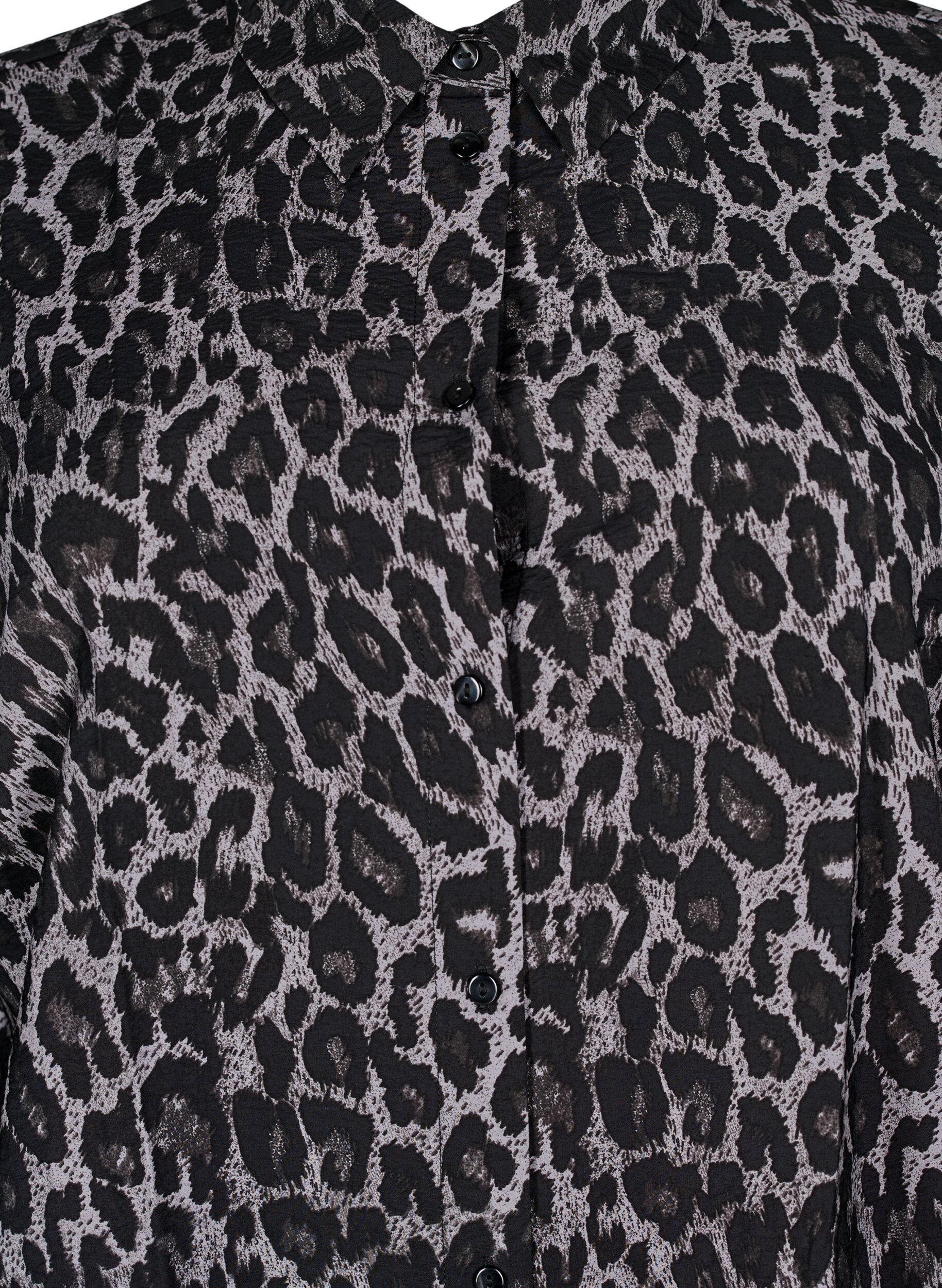Zizzi Chemise longue &agrave; imprim&eacute; z&eacute;br&eacute;, Gris anthracite, Packshot image number 2