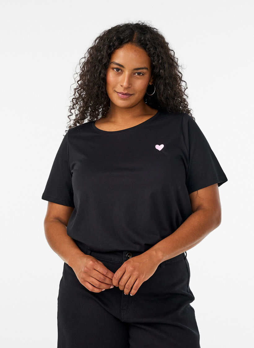 T-shirt imprim&eacute;, Noir, Model image number 0